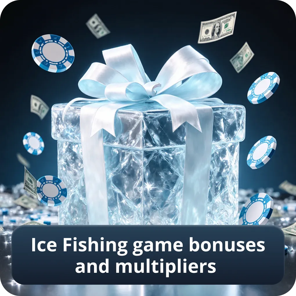 Ice Fishing game bonuses and multipliers
